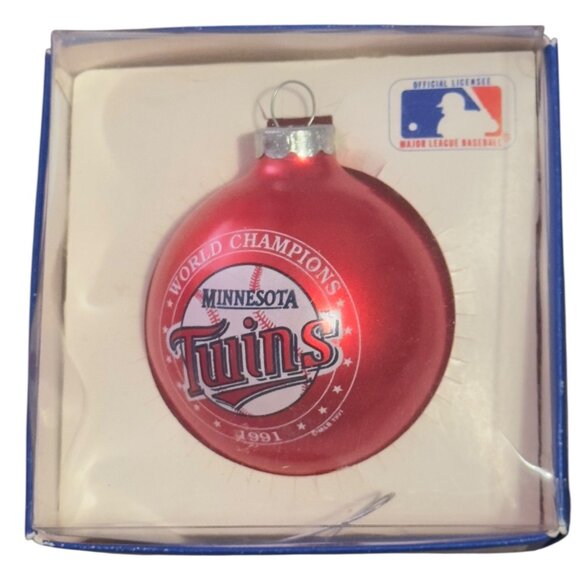 Minnesota Twins 1991 World Champions Glass Christmas Ornament By Topperscot - Picture 1 of 4